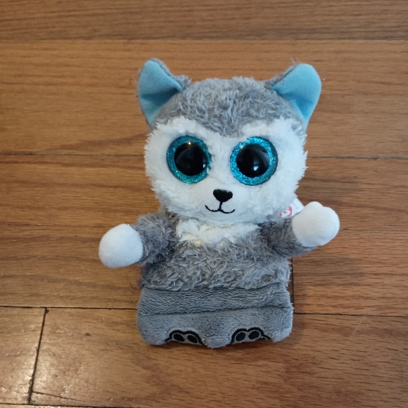 TY Beanie Babies Grey Gray and Blue Plush Husky Dog Puppy Scout Toy - Picture 1 of 6